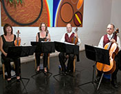 The Oberon String Quartet playing at Frederick's Restaurant